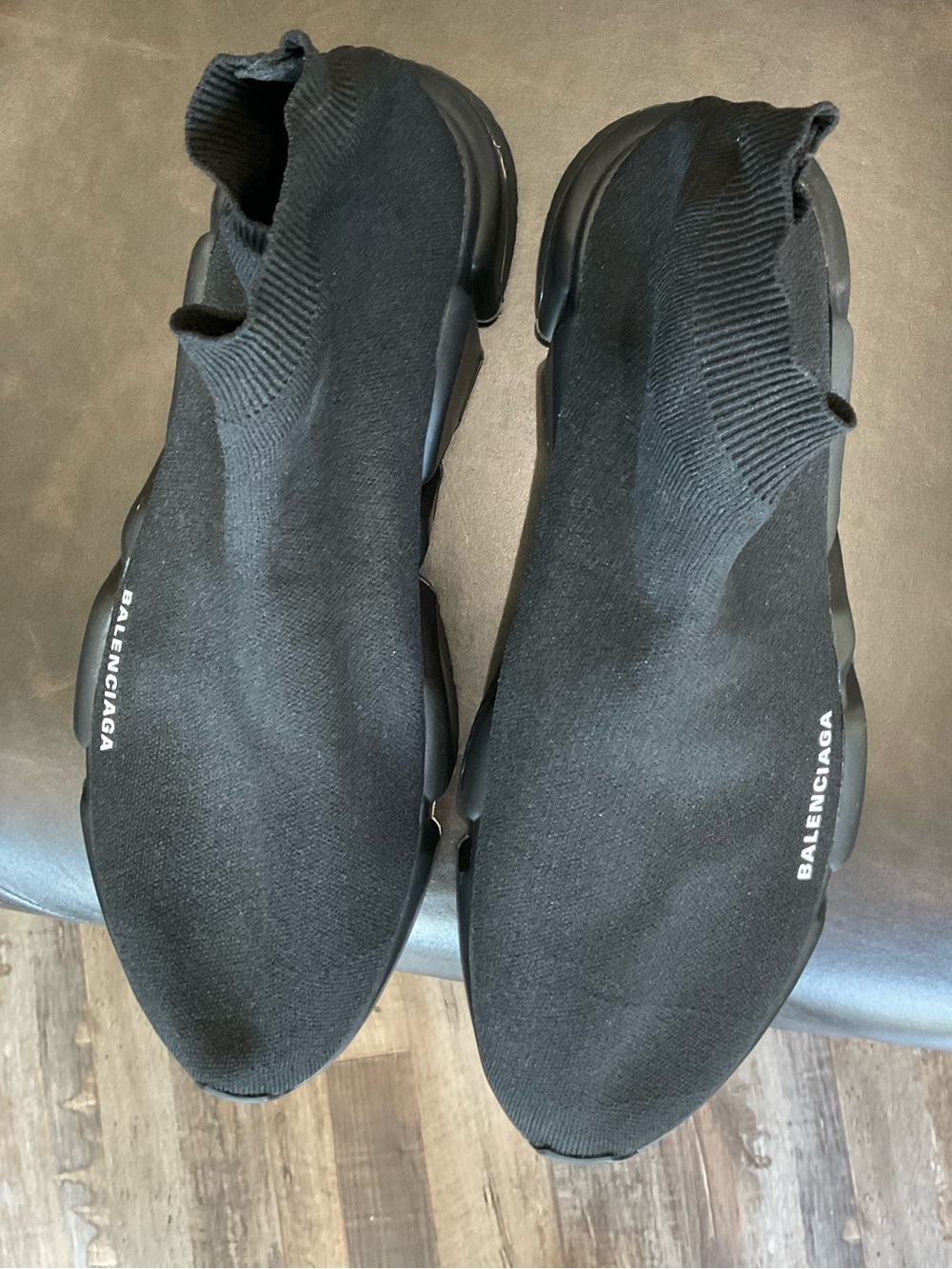 Balenciaga Men’s Black Slip-On Speed Sock Sneakers